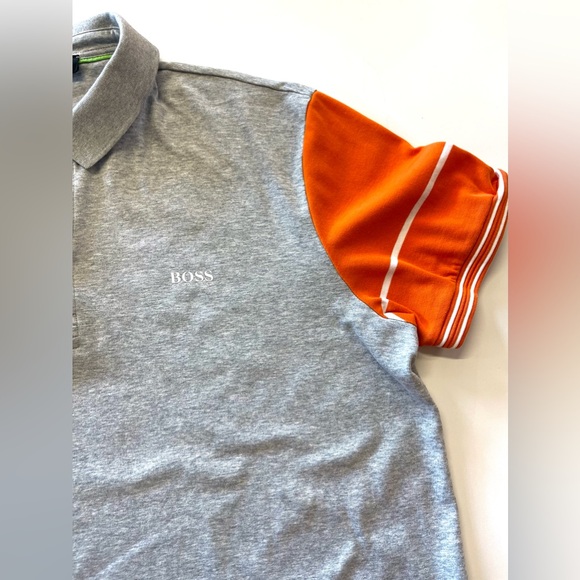 Men’s Hugo Boss Grey and Orange Polo Shirt XXL - Picture 2 of 6